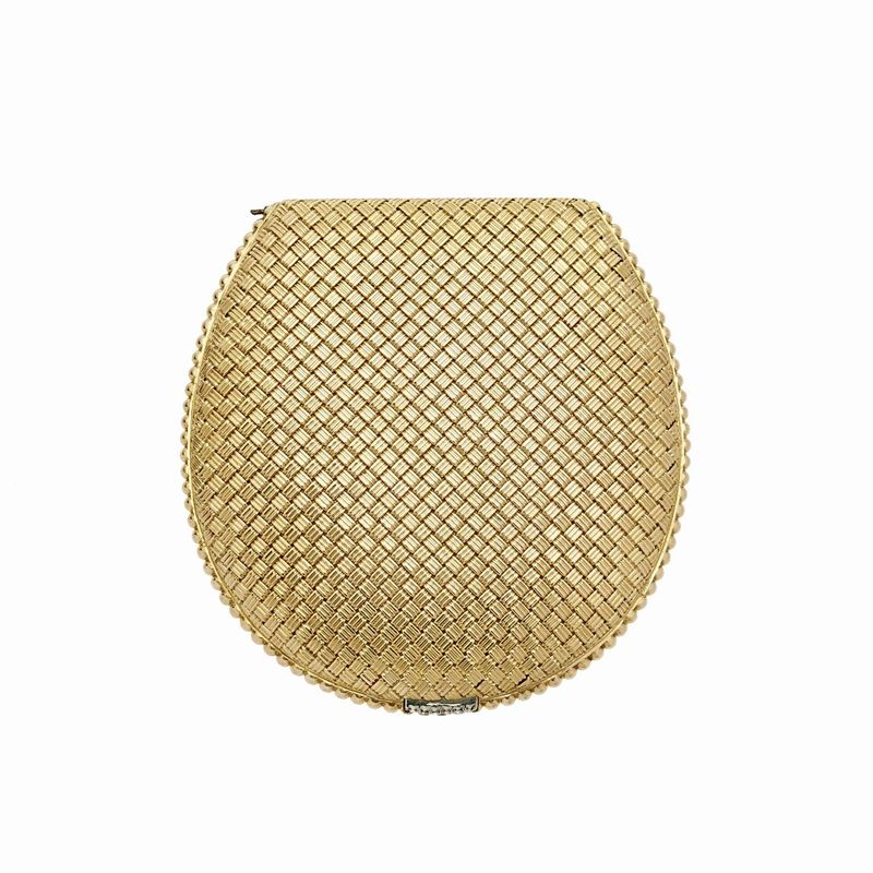 Scatola Portacipria in Oro Giallo, Oro Bianco e Diamanti