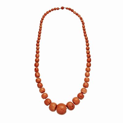 Importante Collana in Corallo Rosa