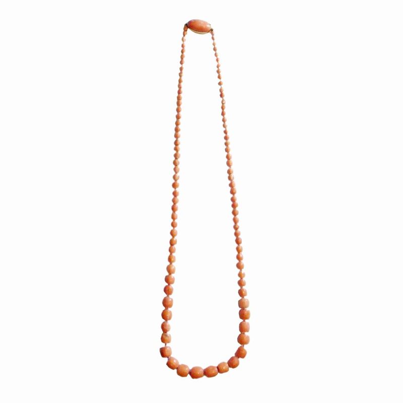 Collana in Oro e Corallo Rosa