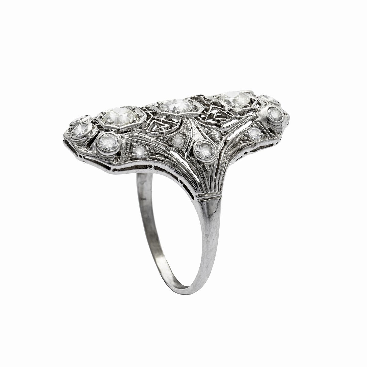 Anello in Oro Bianco e Diamanti