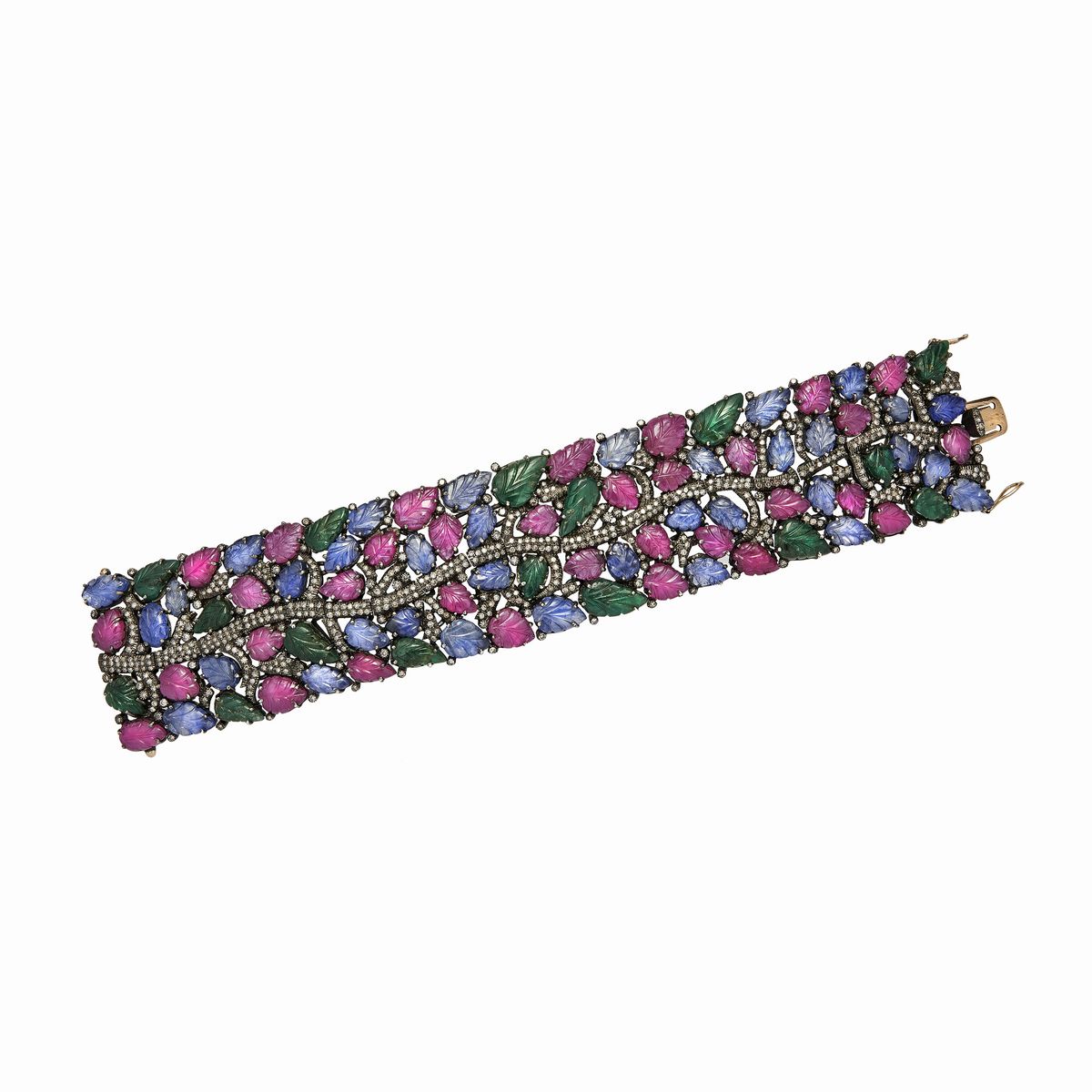 Bracciale con Diamanti Brown, Smeraldi, Rubini e Zaffiri