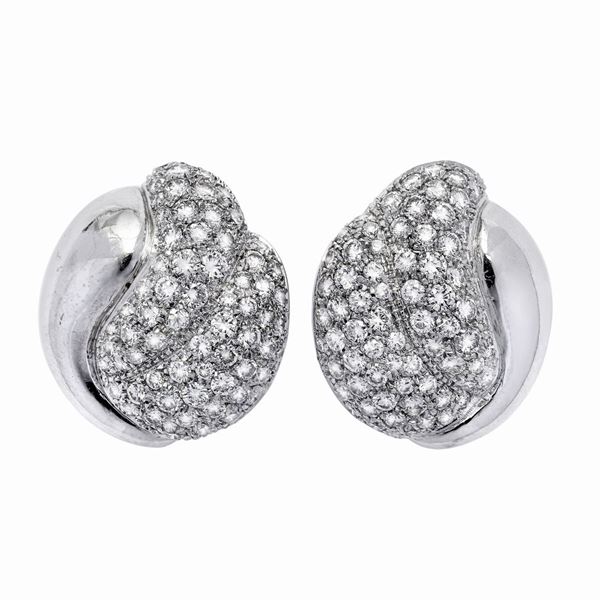 DAMIANI - Pair of earrings in white gold and diamonds Damiani