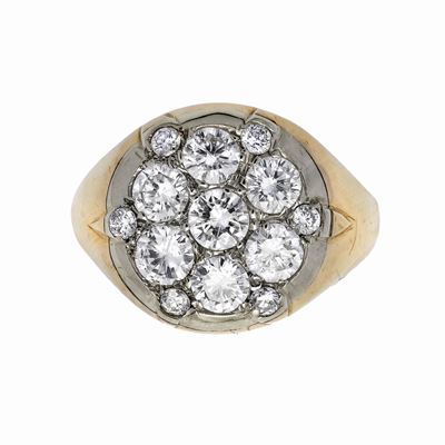 Anello in Oro Giallo e Diamanti