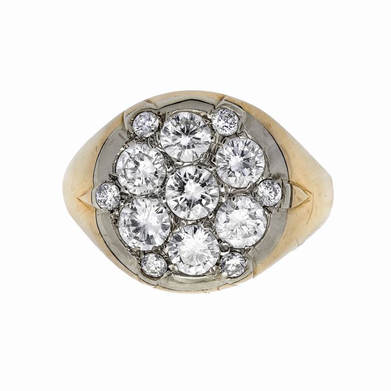 Anello in Oro Giallo e Diamanti