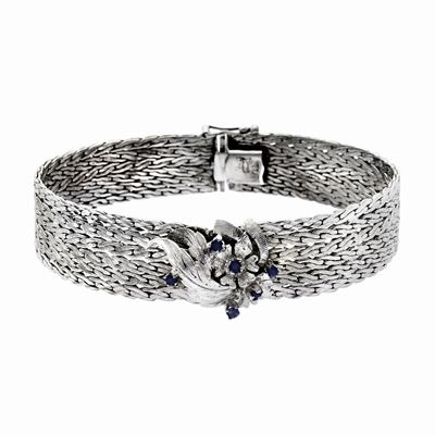 Bracciale in Oro Bianco e Zaffiri