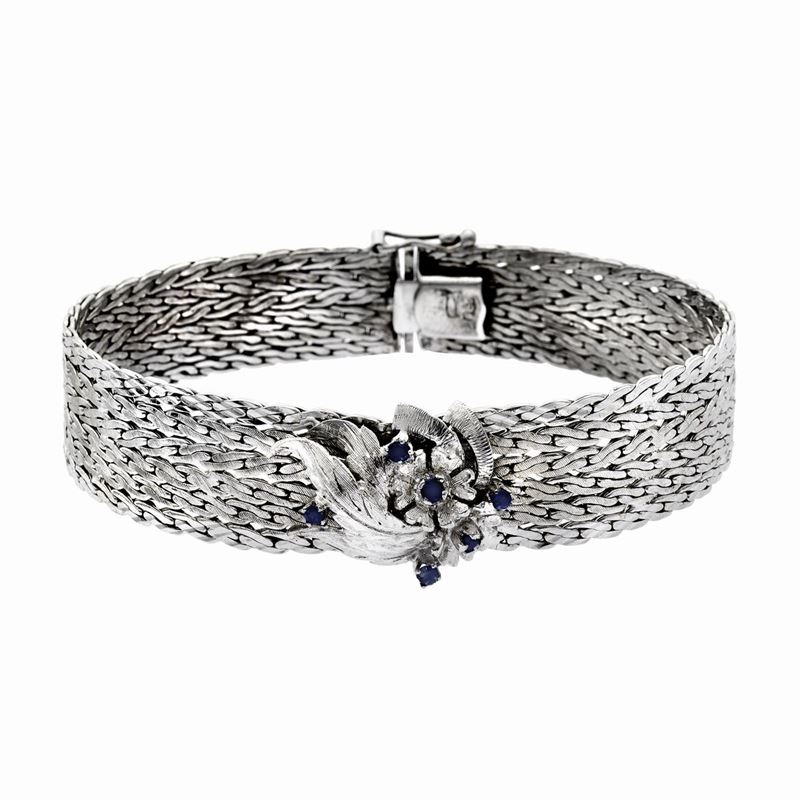 Bracciale in Oro Bianco e Zaffiri