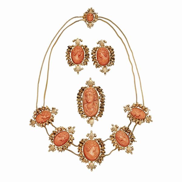 Low gold and coral wrap
