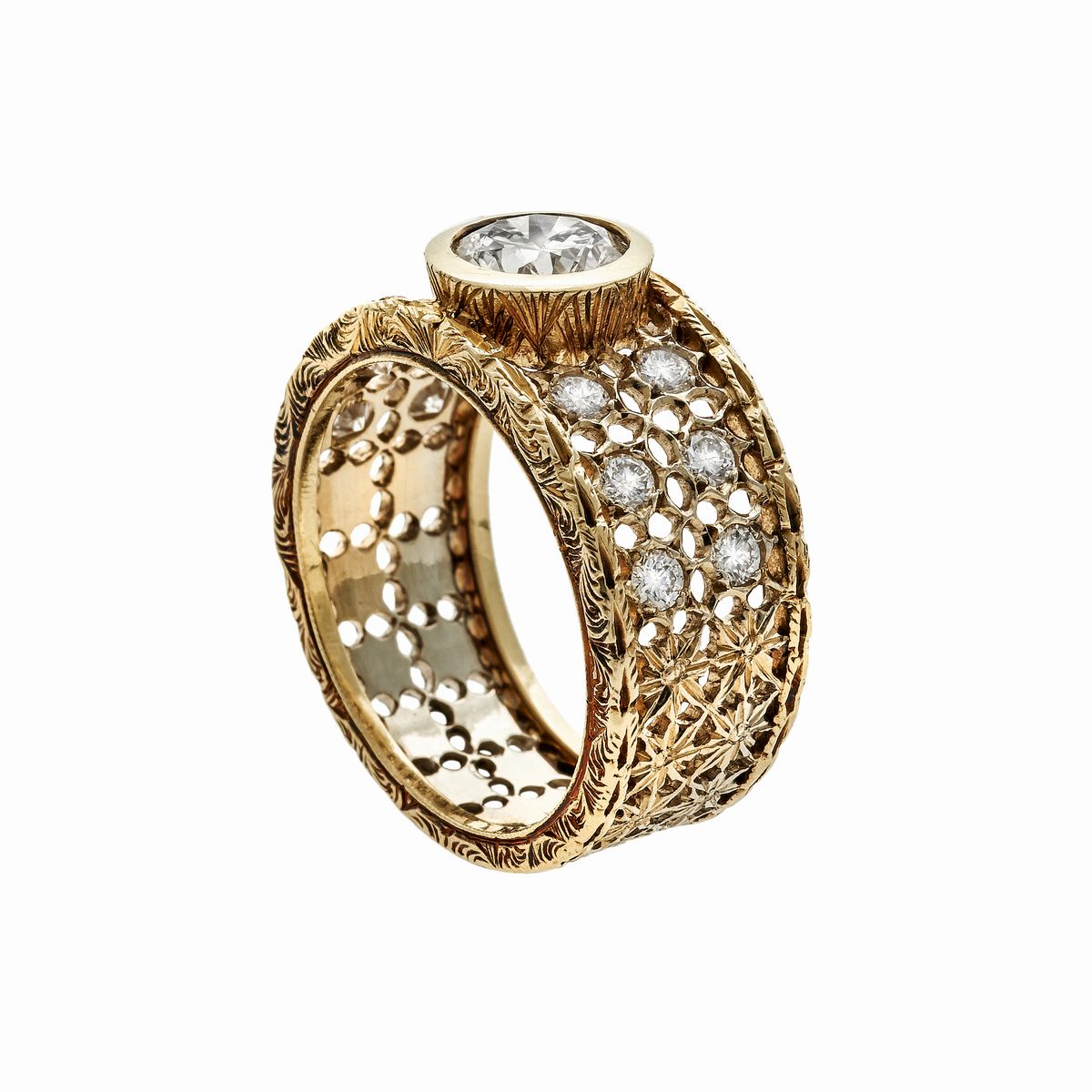 Anello in Oro Giallo e Diamanti