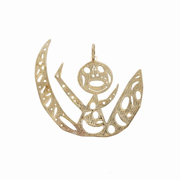 ENZO PAZZAGLI : Extraterrestrial Yellow Gold Pendant  Enzo Pazzagli  - Auction Antique Jewelry, Modern and Watches - Curio - Casa d'aste in Firenze