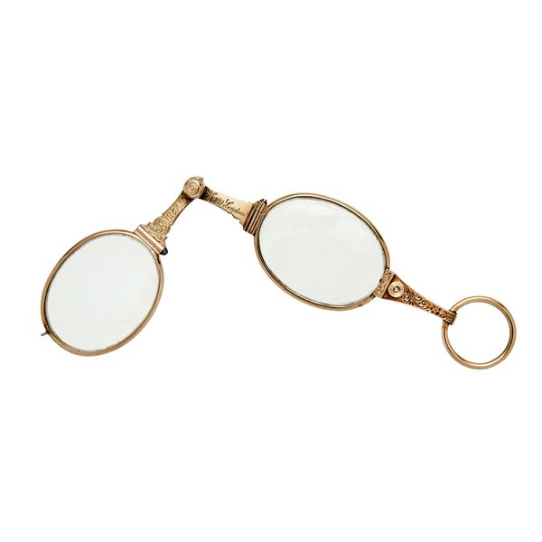 Lorgnette gold low titer  - Auction Antique Jewelry, Modern and Watches - Curio - Casa d'aste in Firenze