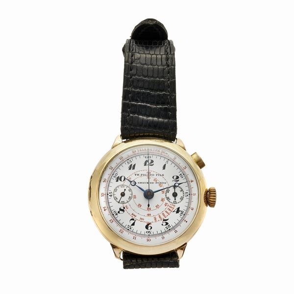 TH PICARD FILS - Yellow Gold Wrist Chronograph Th Picard Fils