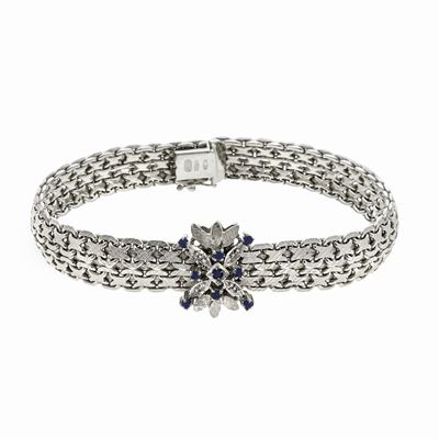 Bracciale in Oro Bianco a Zaffiri Unoaerre