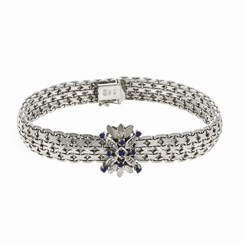 Bracciale in Oro Bianco a Zaffiri Unoaerre