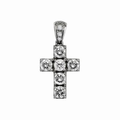 Croce in Oro Bianco e Diamanti