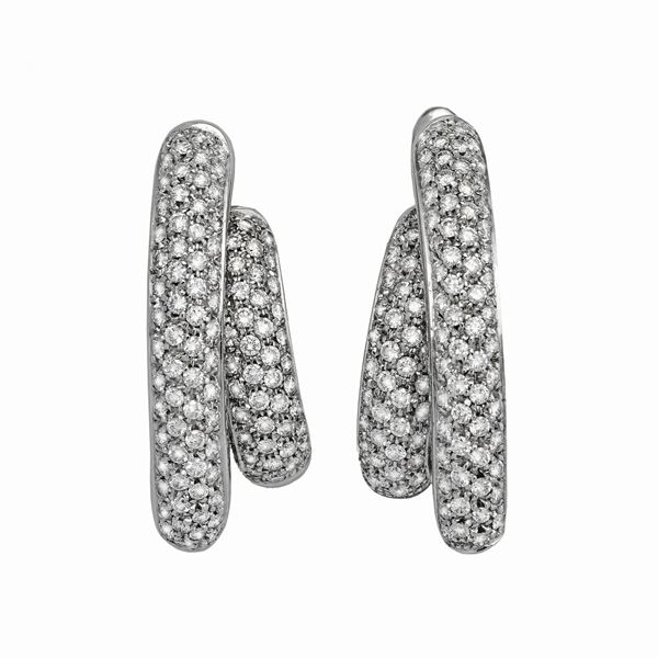 SALVINI : Pair of earrings in white gold and diamonds Salvini  - Auction Antique Jewelry, Modern and Watches - Curio - Casa d'aste in Firenze