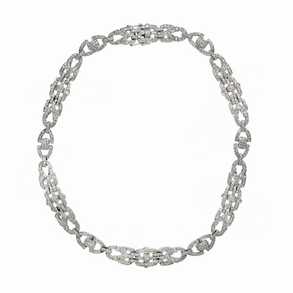 Girocollo in oro bianco e diamanti