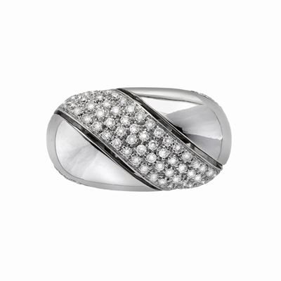 Anello in Oro Bianco e Diamanti Damiani