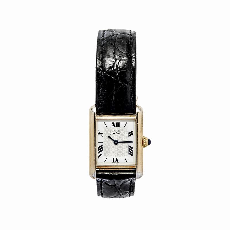 Orologio da Polso in Argento Vermeille Tank Cartier