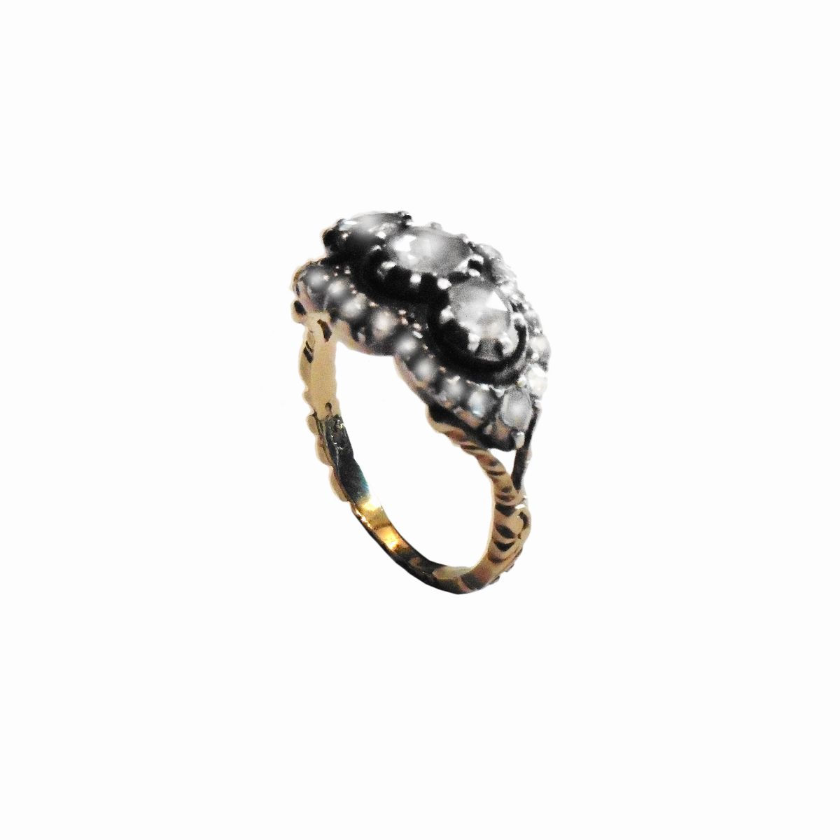 Anello in Oro a Basso Titolo e Diamanti