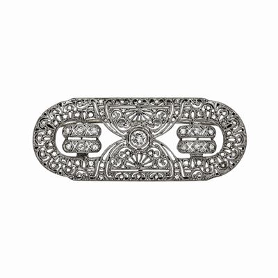 Spilla in Oro Bianco e Diamanti