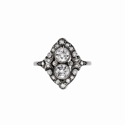 Anello da Mignolo in Oro Bianco e Diamanti