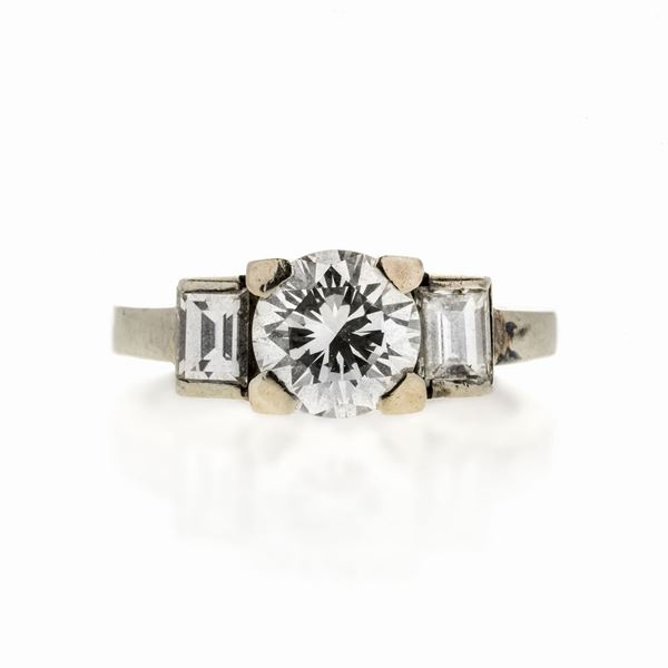 White gold ring and diamonds