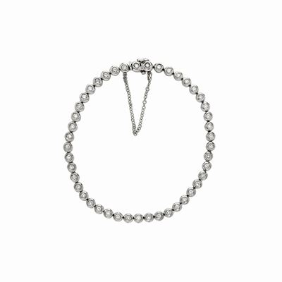 Bracciale Tennis in Oro Bianco e Diamanti