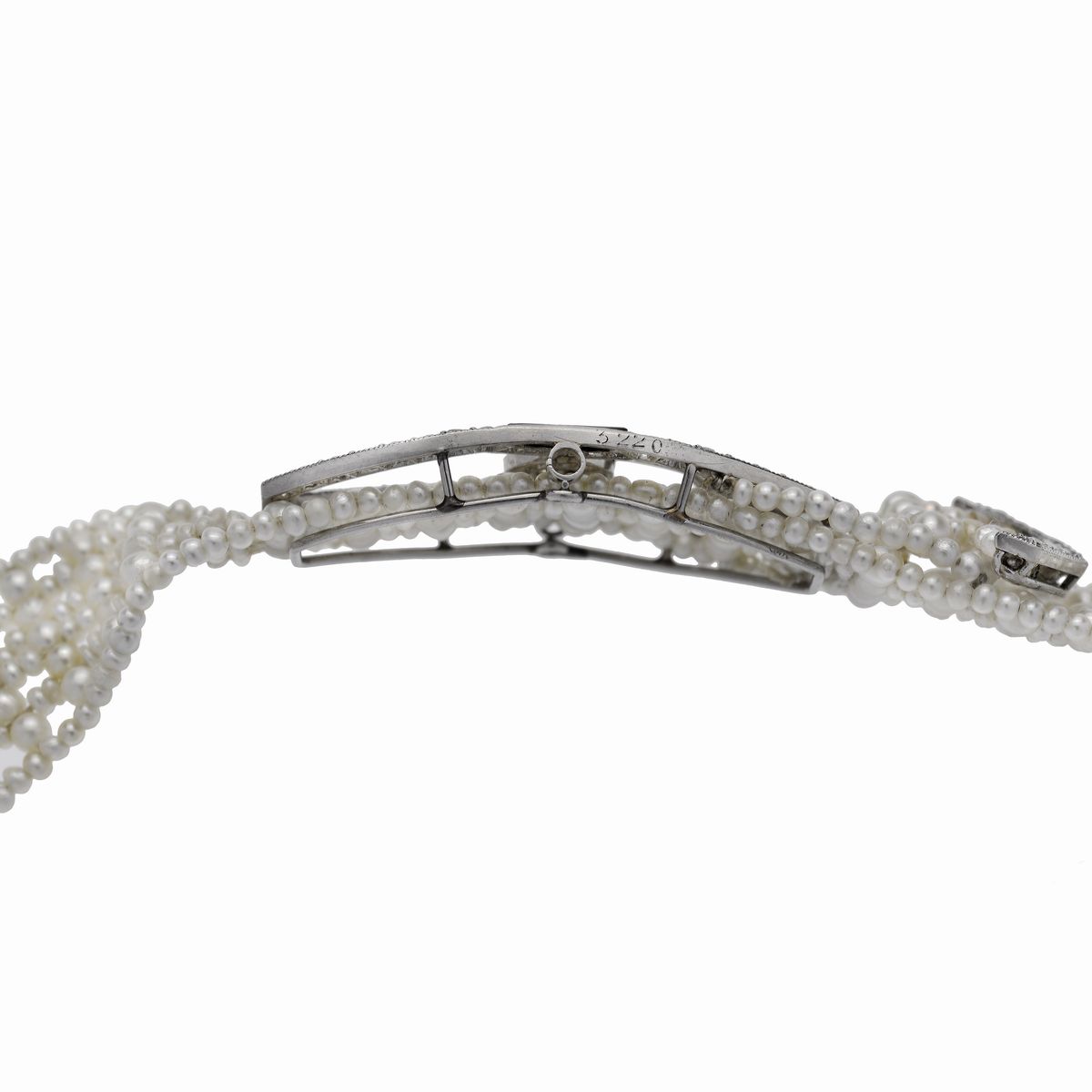 Bracciale in Platino, Microperle, Onice e Diamanti Cartier