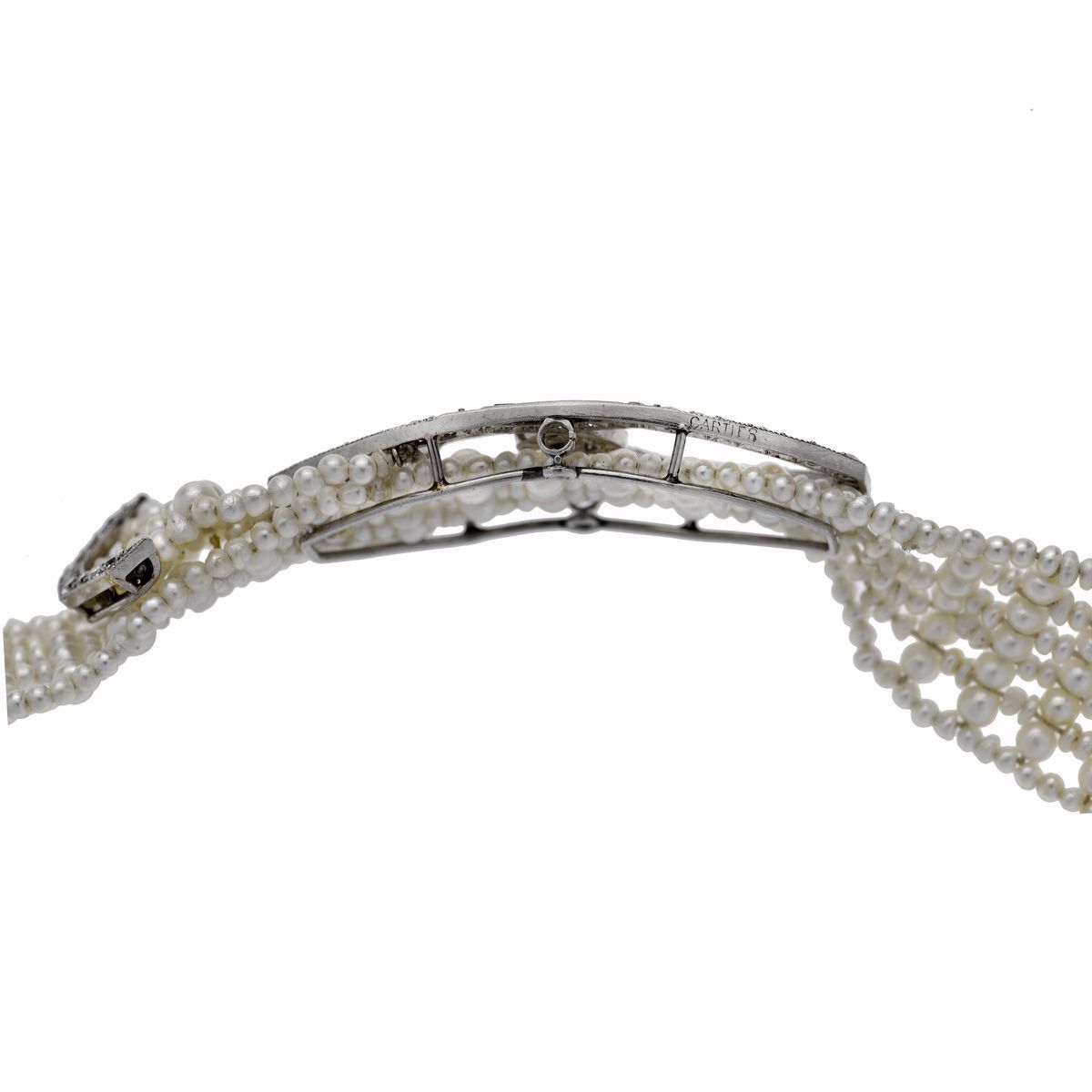 Bracciale in Platino, Microperle, Onice e Diamanti Cartier