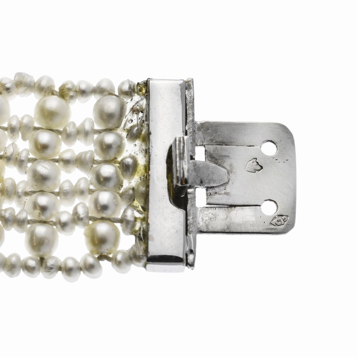 Bracciale in Platino, Microperle, Onice e Diamanti Cartier
