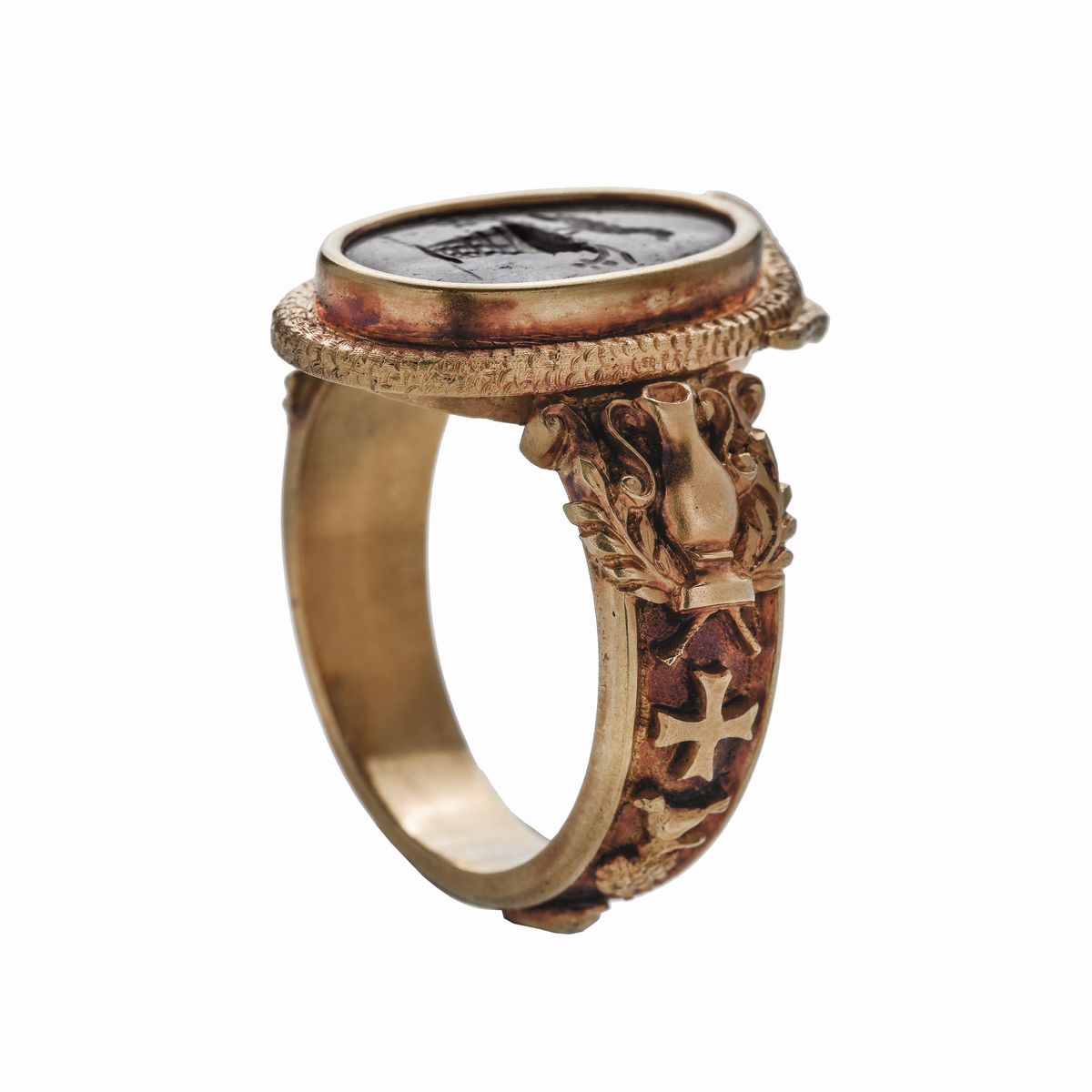 Anello da Uomo in Oro Giallo e Ametista