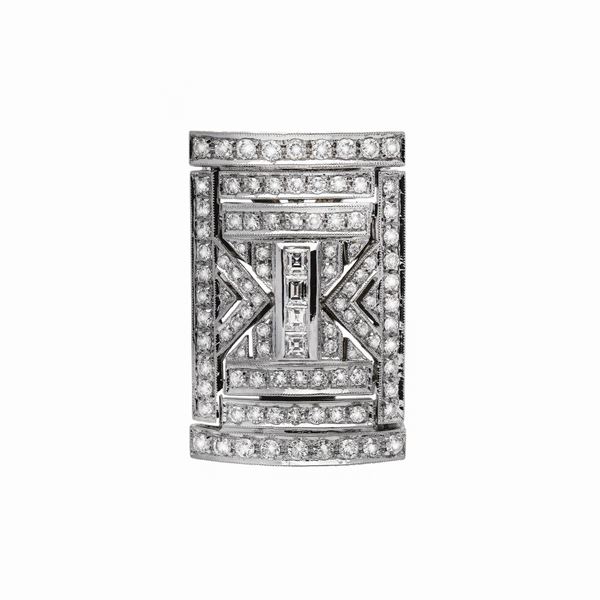 Brooch in yellow gold and diamonds  - Auction Antique Jewelry, Modern and Watches - Curio - Casa d'aste in Firenze