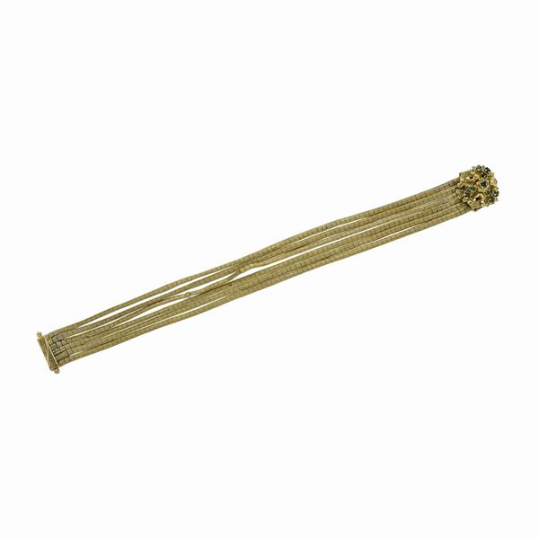Bracciale in oro giallo e smeraldi