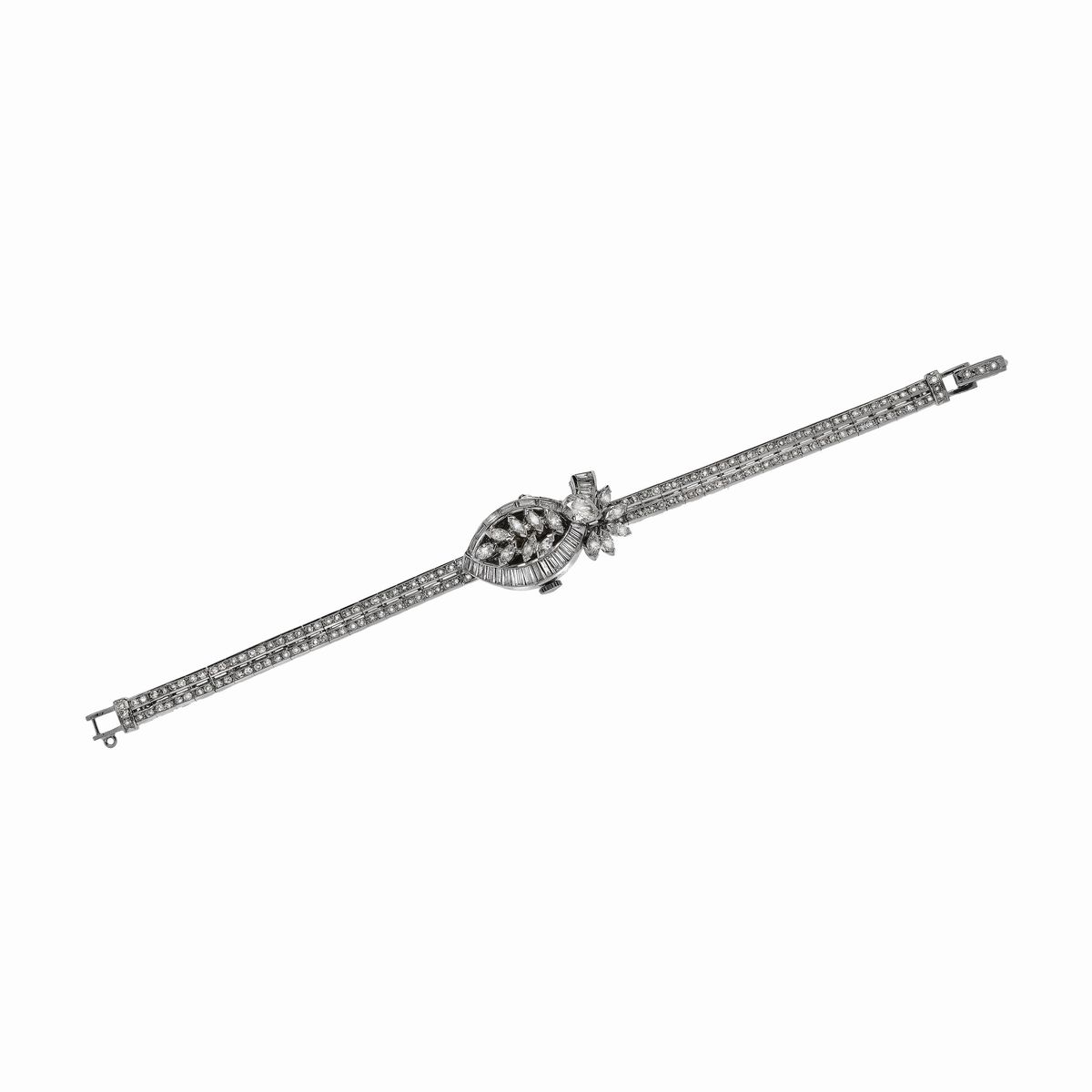 Bracciale Orologio in Platino,oro Bianco e Diamanti