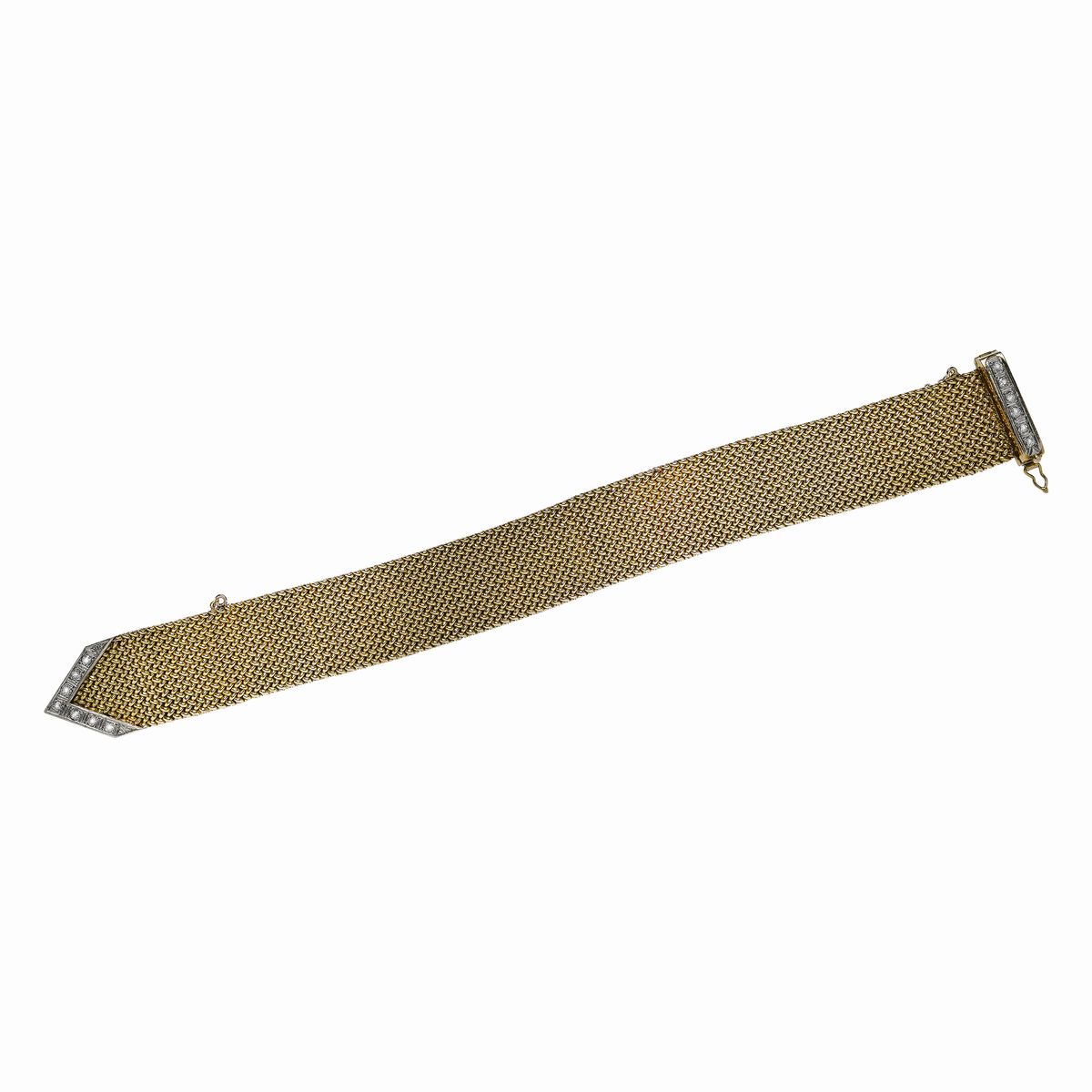 Bracciale a in Oro Giallo, Oro Bianco e Diamanti