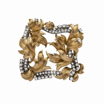 Spilla in Oro Giallo e Diamanti