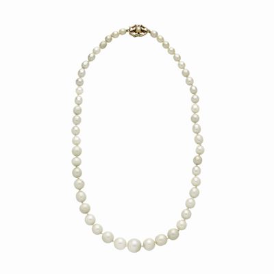 Collana in Oro Giallo e Perle Naturali Freshwater