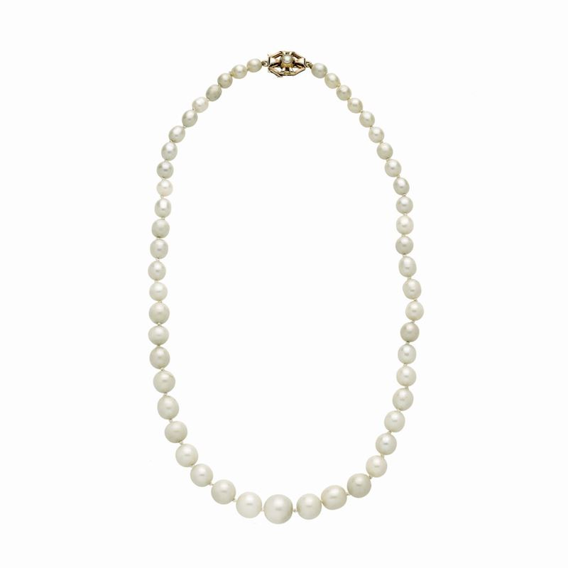 Collana in Oro Giallo e Perle Naturali Freshwater