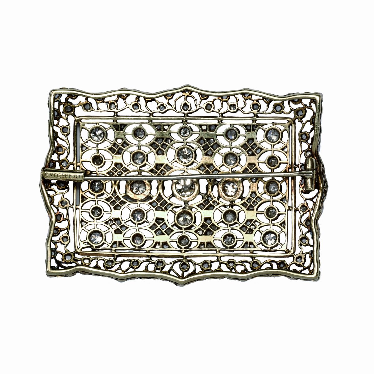 Spilla in Oro Giallo, Argento e Diamanti Buccellati