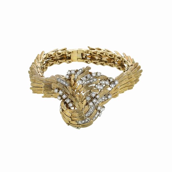 Bracciale in oro giallo e diamanti