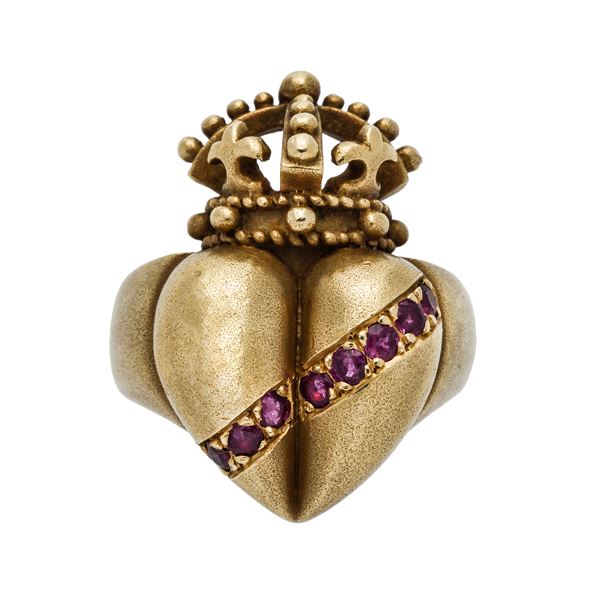 KIESELSTEIN - Ring with yellow gold coat and Kieselstein rubies