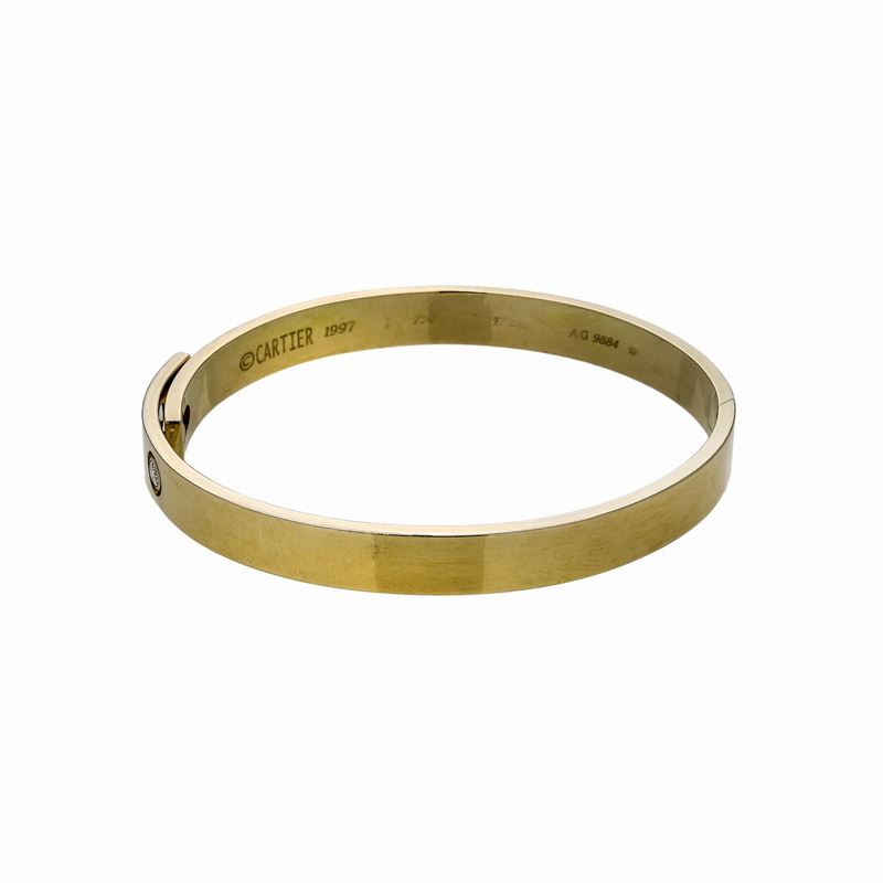 Bracciale Rigido in Oro Giallo e Diamanti Cartier