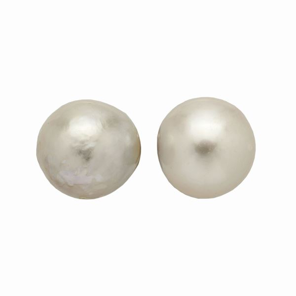 Pair of clip earrings in yellow gold and pearls  - Auction Antique Jewellery, Modern and Watches - Curio - Casa d'aste in Firenze