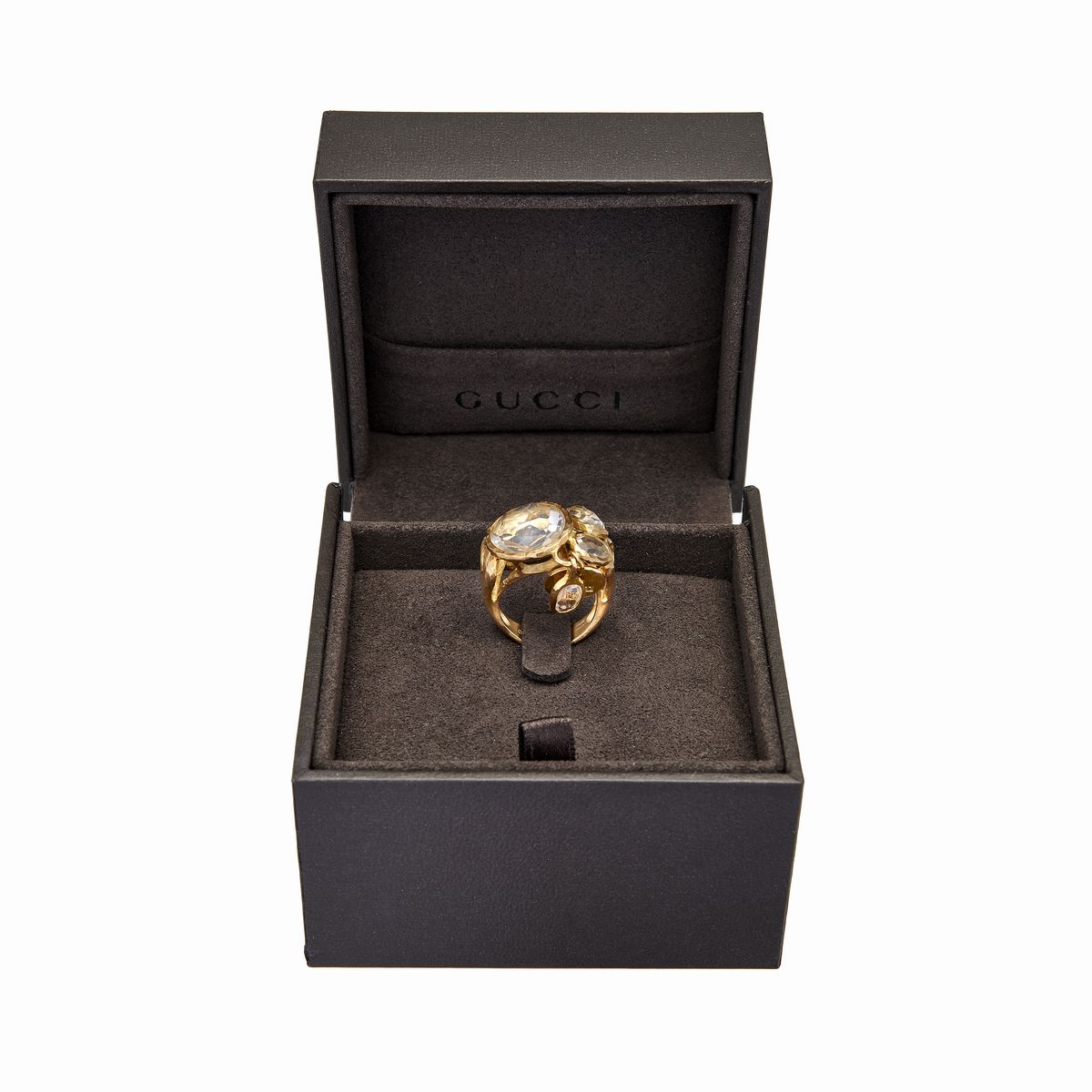Anello in Oro Giallo e Quarzo Gucci