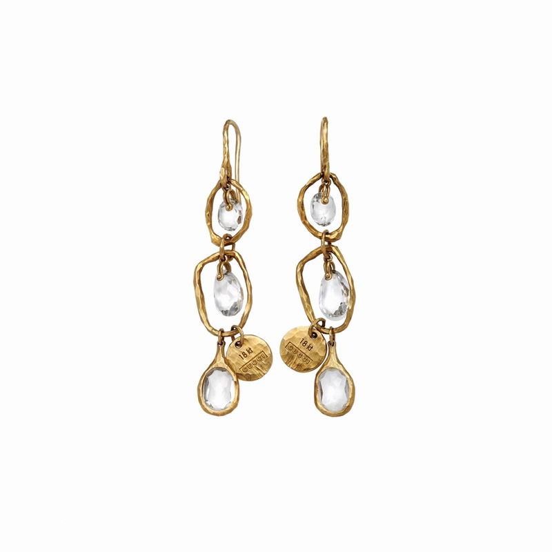 Orecchini in Oro Giallo e Quarzi Gucci