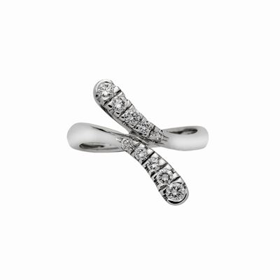 Anello in Oro Bianco e Diamanti Damiani