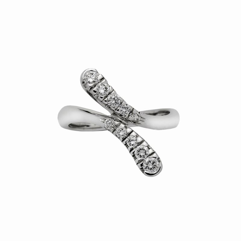 Anello in Oro Bianco e Diamanti Damiani