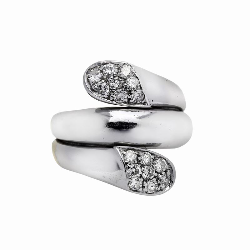 Anello in Oro Bianco, Oro Giallo e Diamanti