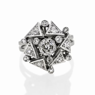 Anello in Oro Bianco e Diamanti