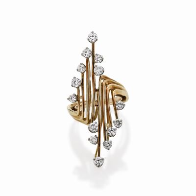 Anello in Oro Giallo e Diamanti